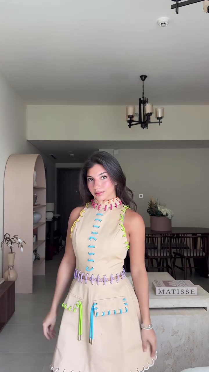 Resort Style Handmade Colorful Rope Dress