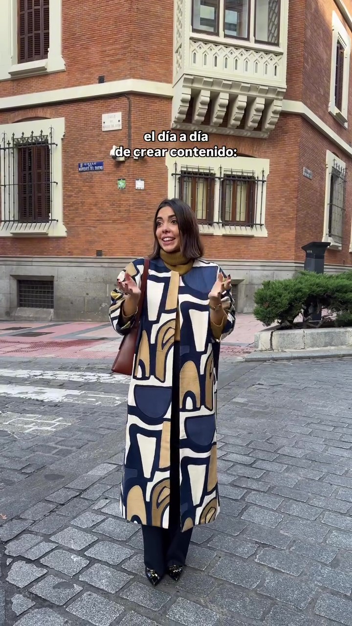 Designer oversized printed long coat