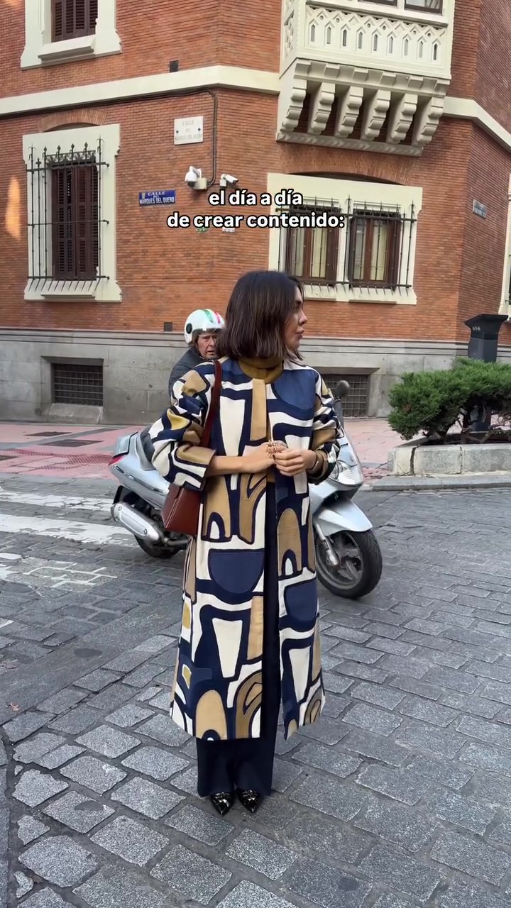 Designer oversized printed long coat