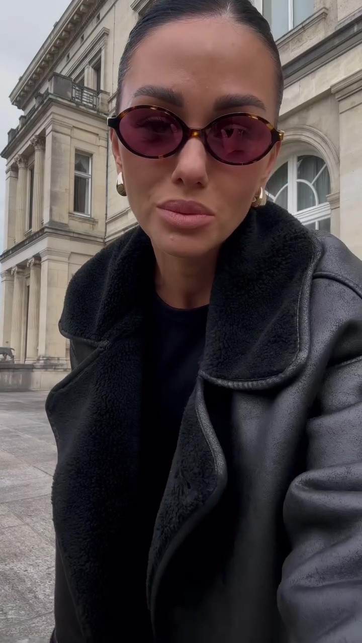 Designer black fur winter coat