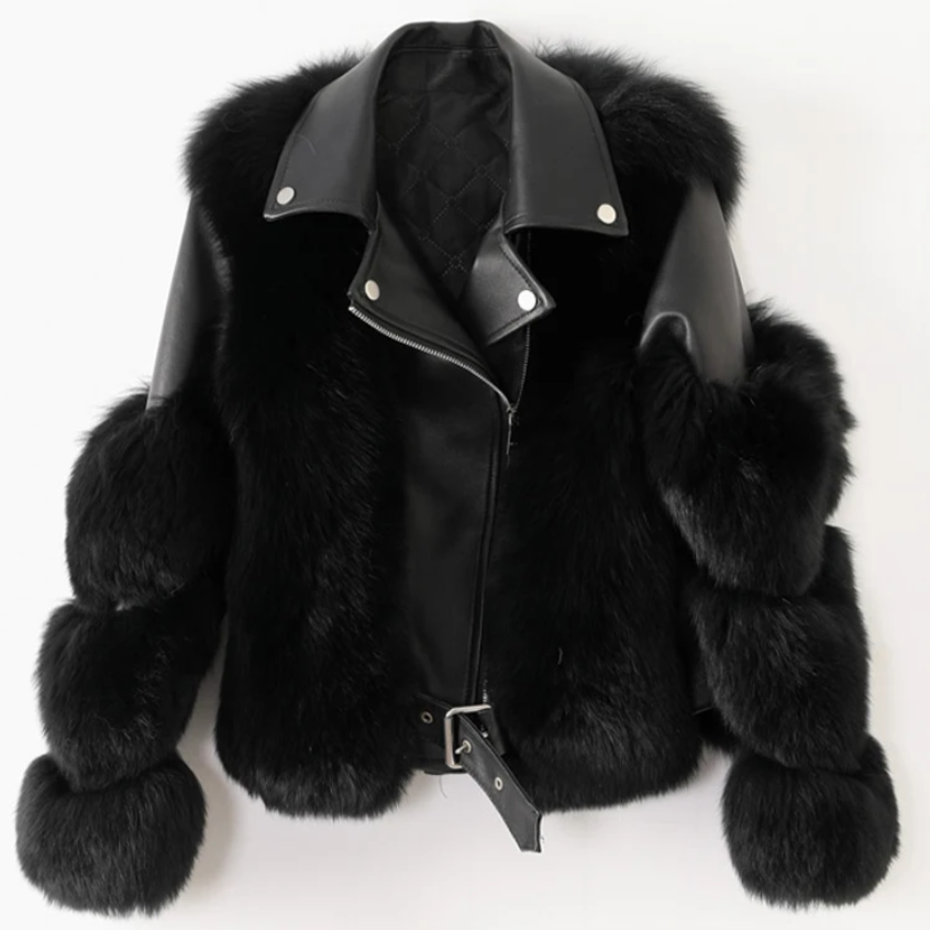 Luxury Leather Fur Jacket-CALLISTARI