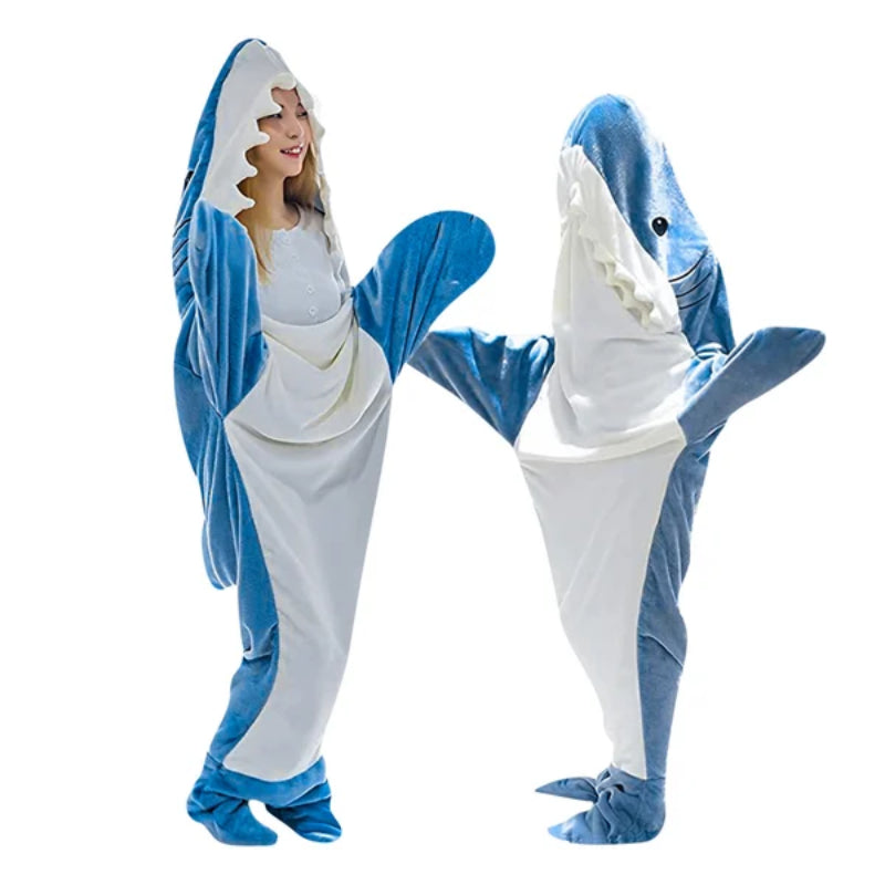 Ultra Soft Home Flannel Shark Hooded Blanket-CALLISTARI