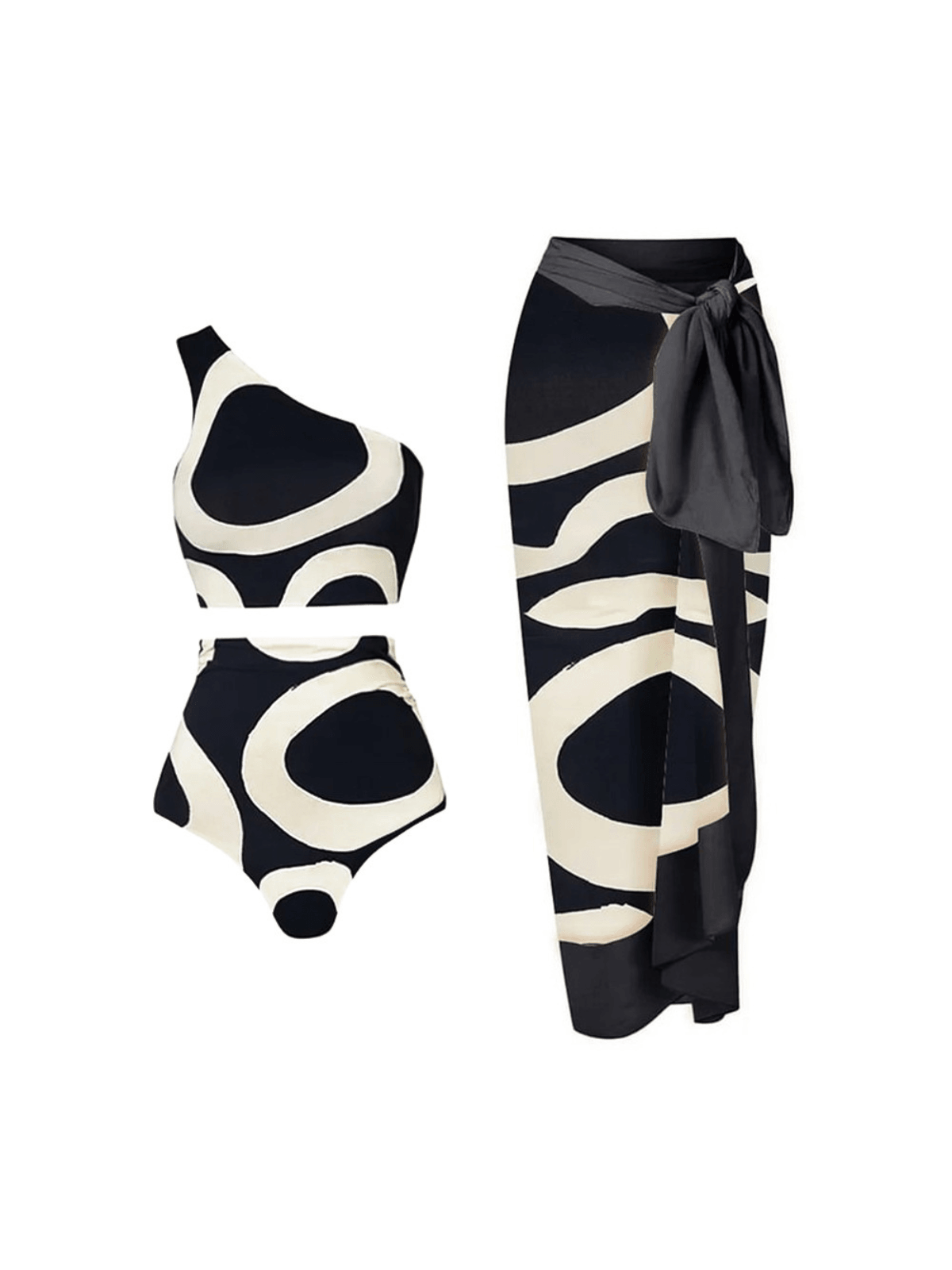 Teresa Printed Bikini Three Piece Set - Mew Mews