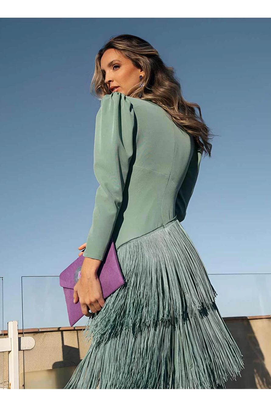 Plunge Fringe Maxi Dress-aritzao