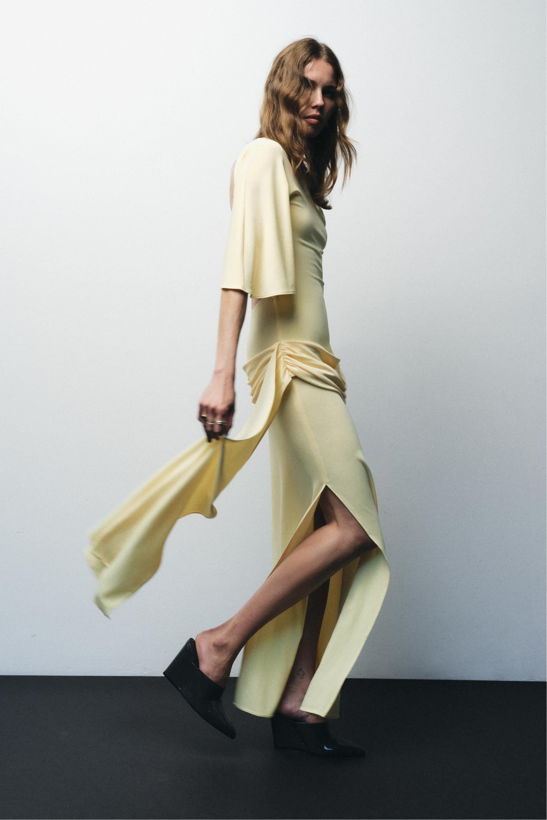 Open Back Cape Maxi Dress-aritzao