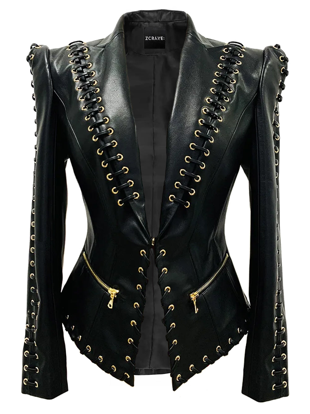 CIATO Laced Leather Blazer-CALLISTARI