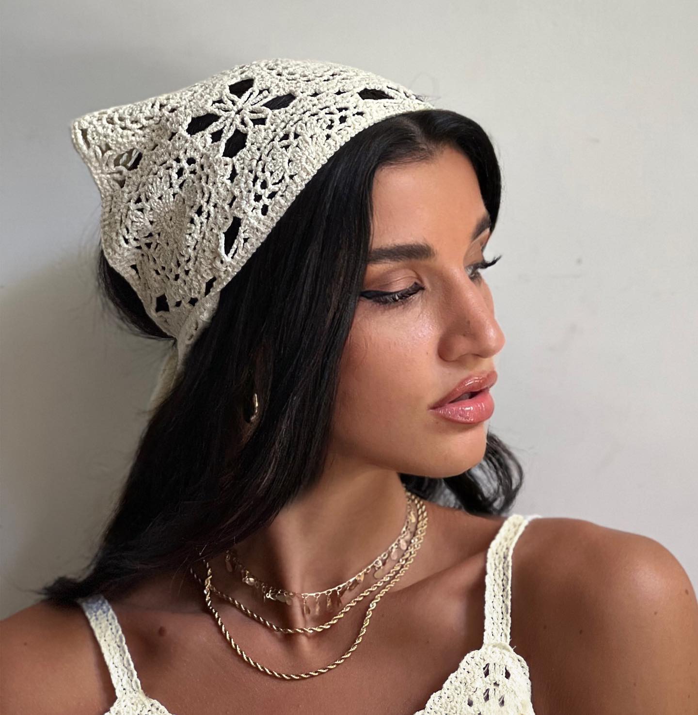 Hand Crochet Lace Bandana-CALLISTARI