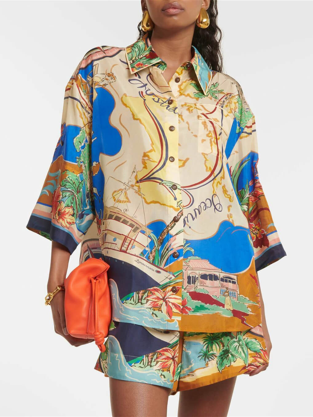 Callistari Unique Printed Waist Shorts Two-Piece Set-CALLISTARI