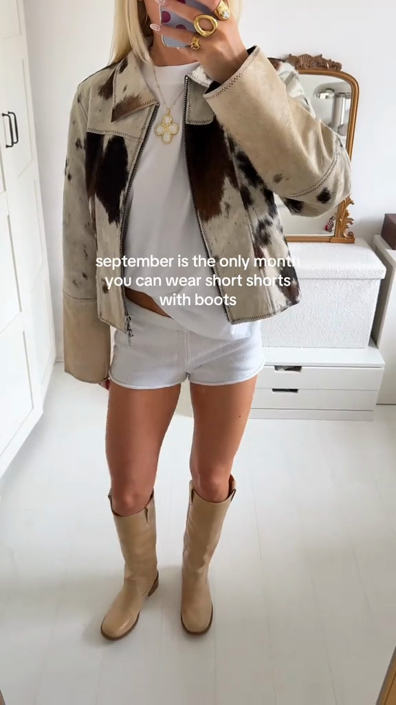 Cow - Print Faux Leather Jacket-aritzao