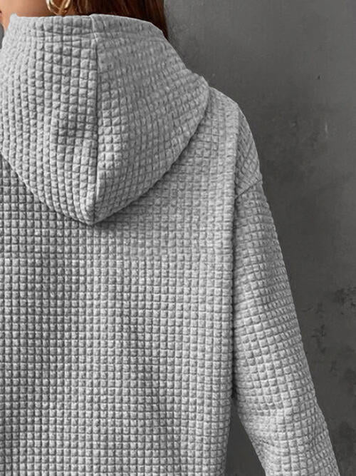 Christmas Tree Knit Drawstring Hoodie with Pocket-CALLISTARI