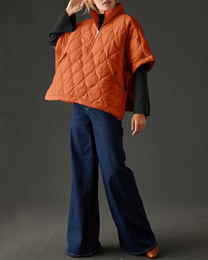 Quilted Poncho - Style Jacket-aritzao