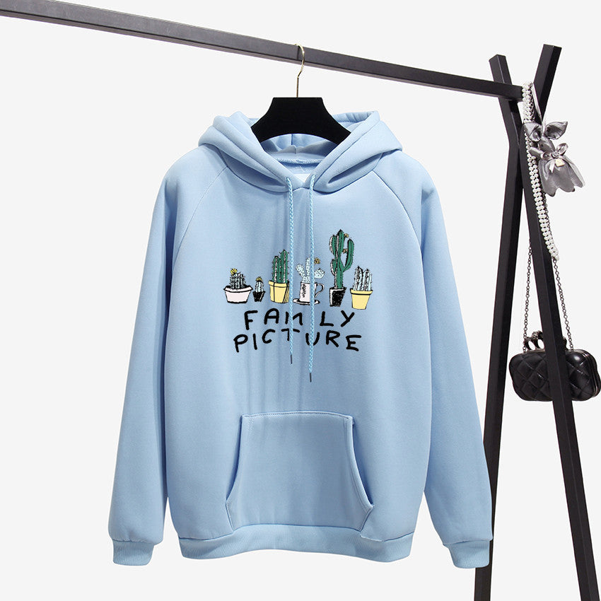 Family Picture Printed Casual Pullover Hoodie-CALLISTARI