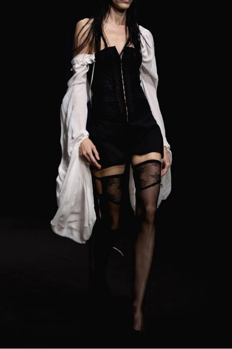 Dark Intentions Strapless Corset Romper-aritzao