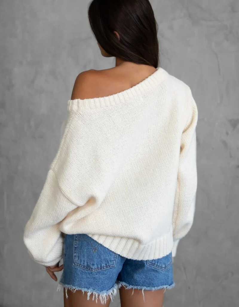 American Flag Off The Shoulder Sweater