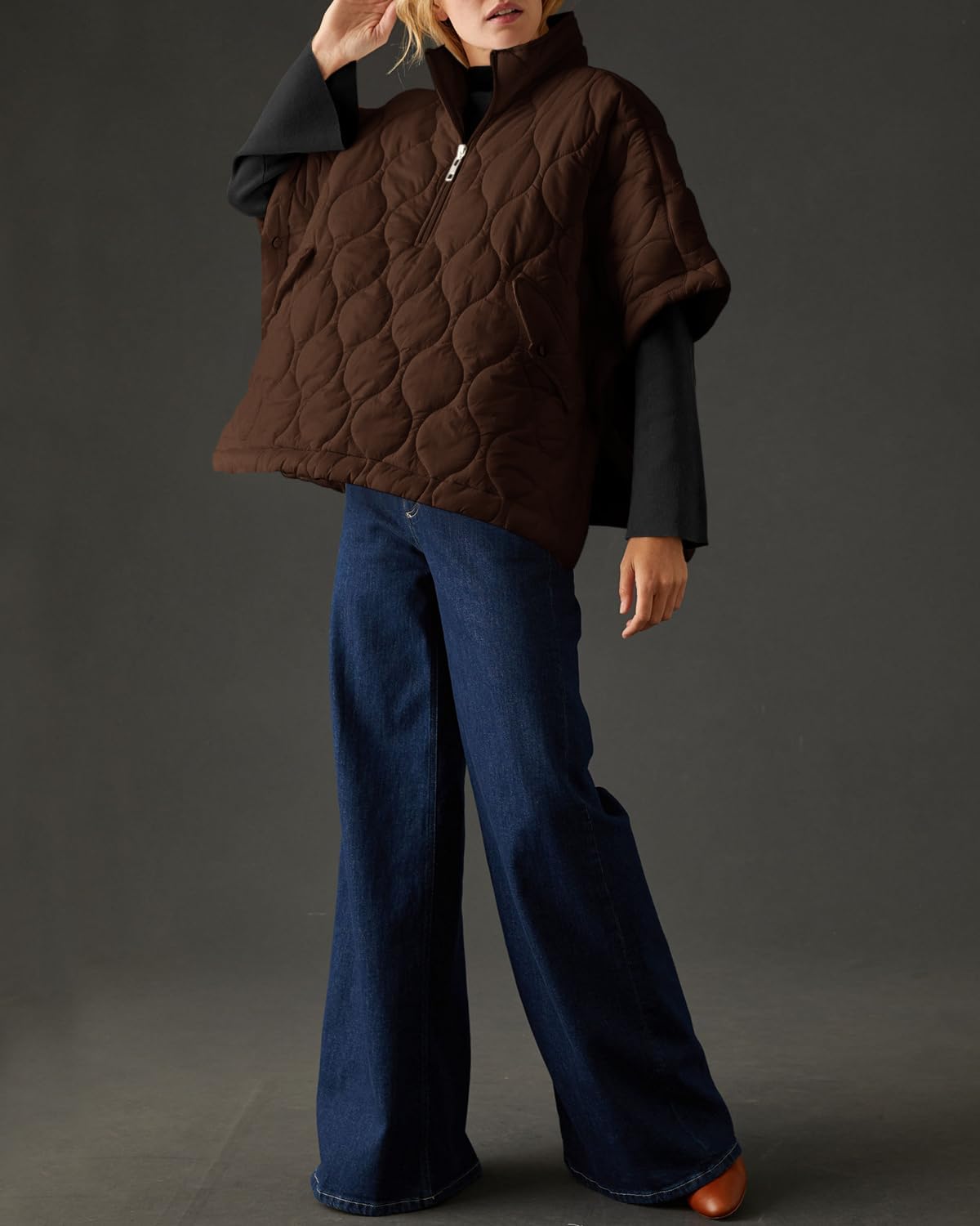 Quilted Poncho - Style Jacket-aritzao