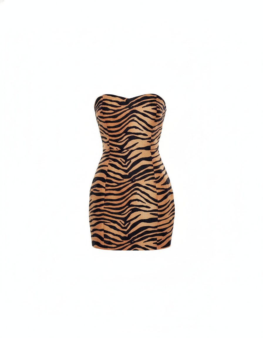 Zebra-print velvet set