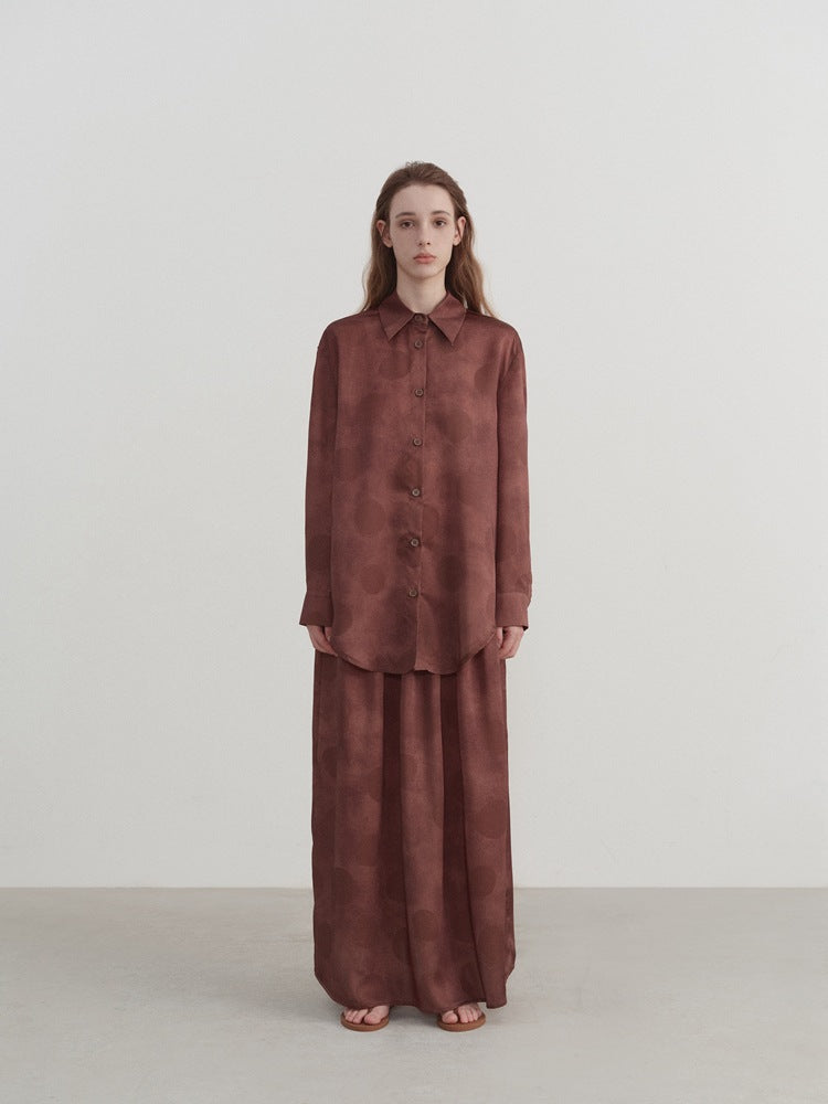 Polka Dot Print Long Sleeve Shirt-CALLISTARI