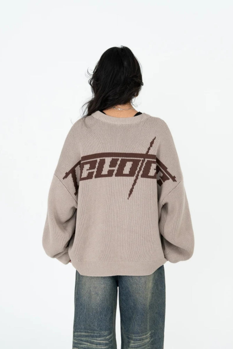 Doberman Graphic Knit Sweater-aritzao