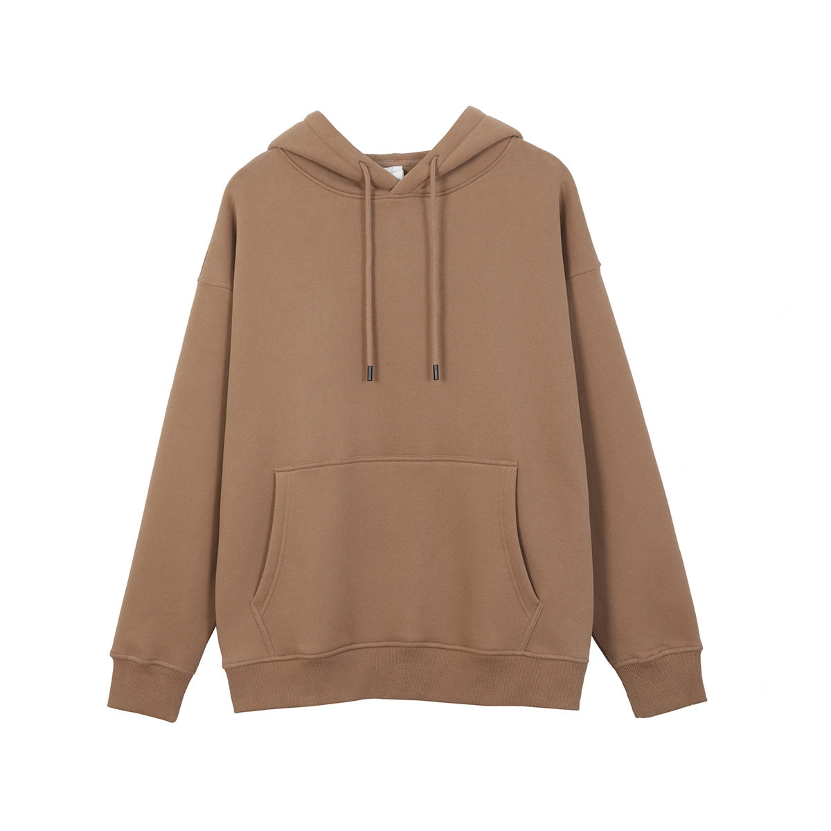 Relaxed Fit Long Fleece Plain Thick Hoodie-CALLISTARI