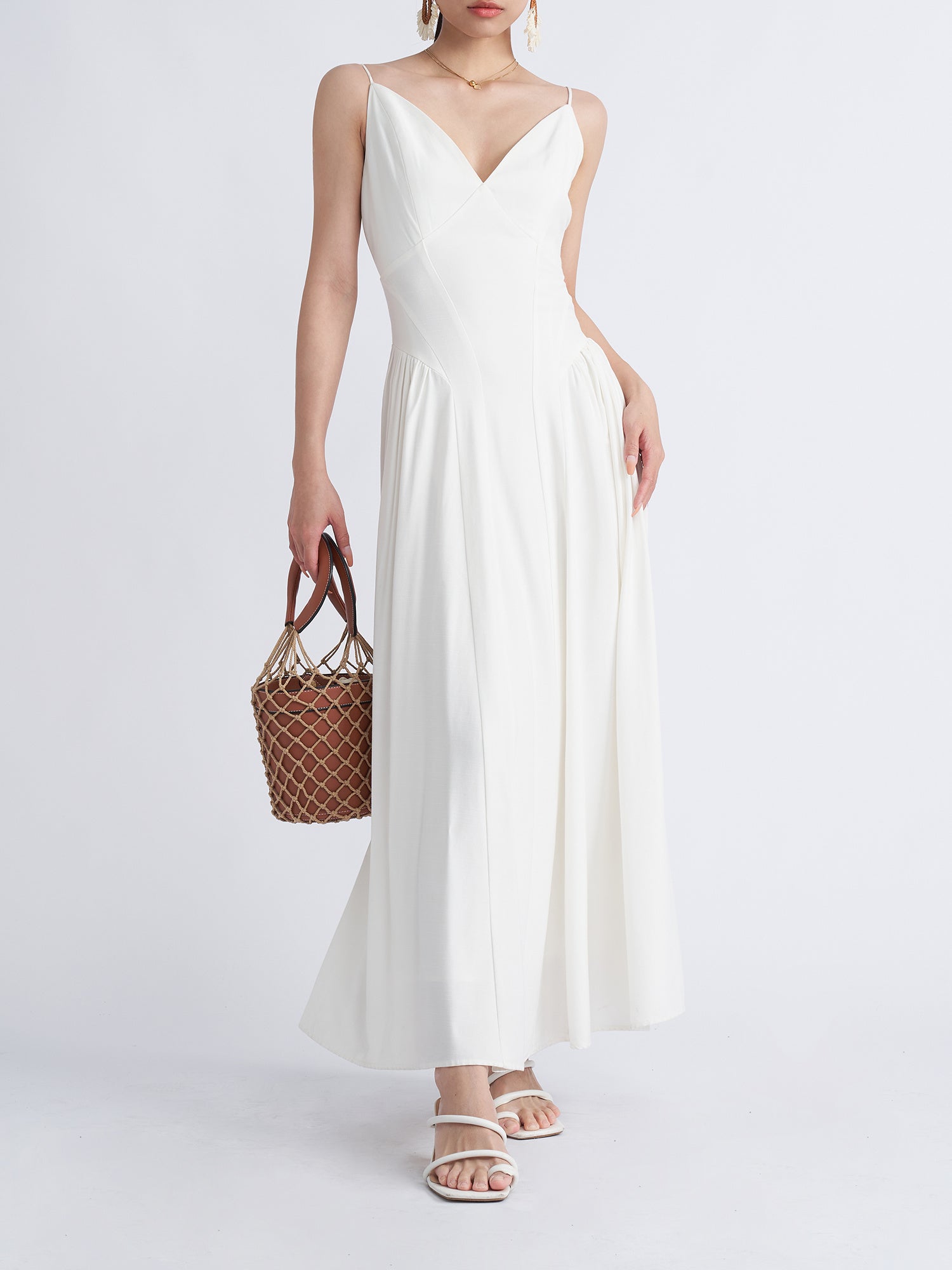 Mirabelle Mesh Embroidered A-Line Maxi Dress-CALLISTARI