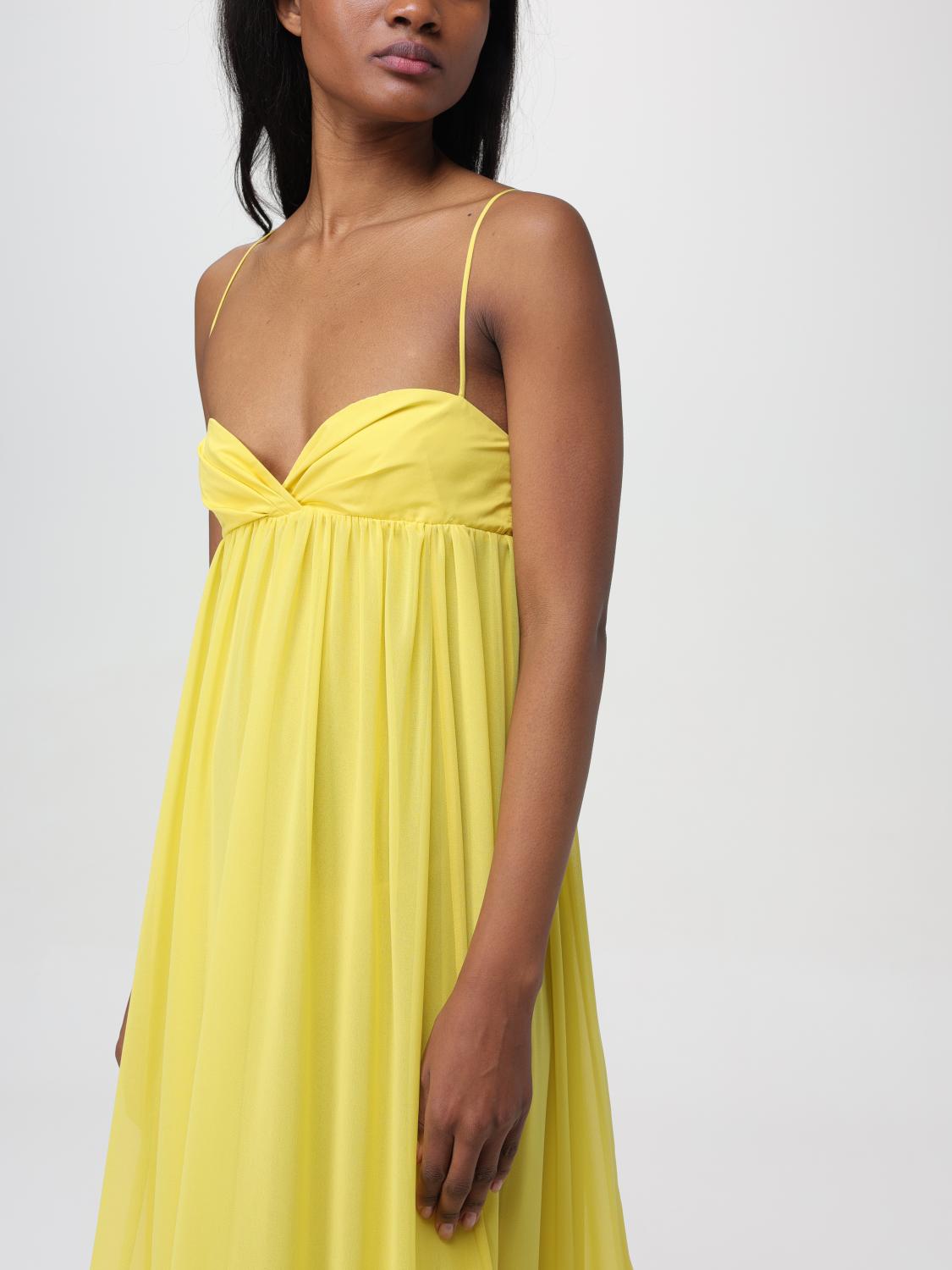 Yellow Spaghetti Strap Ruffle Maxi Dress-aritzao