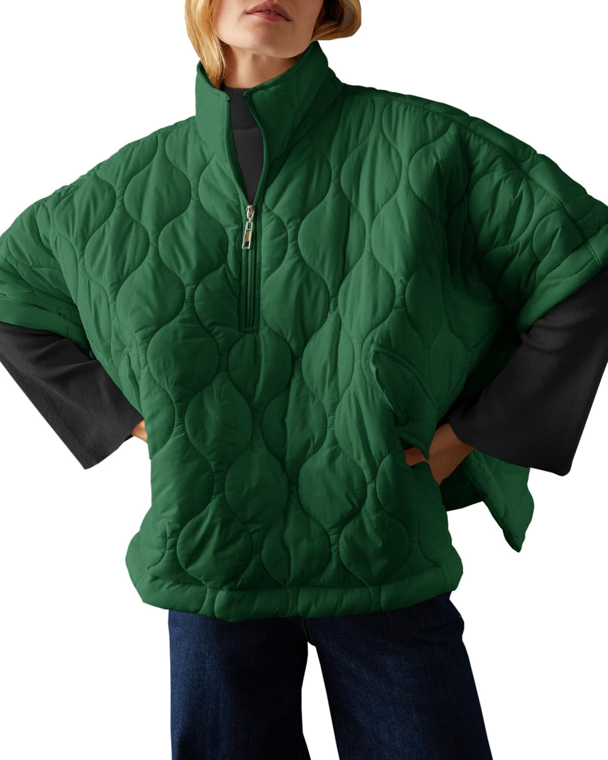 Quilted Poncho - Style Jacket-aritzao