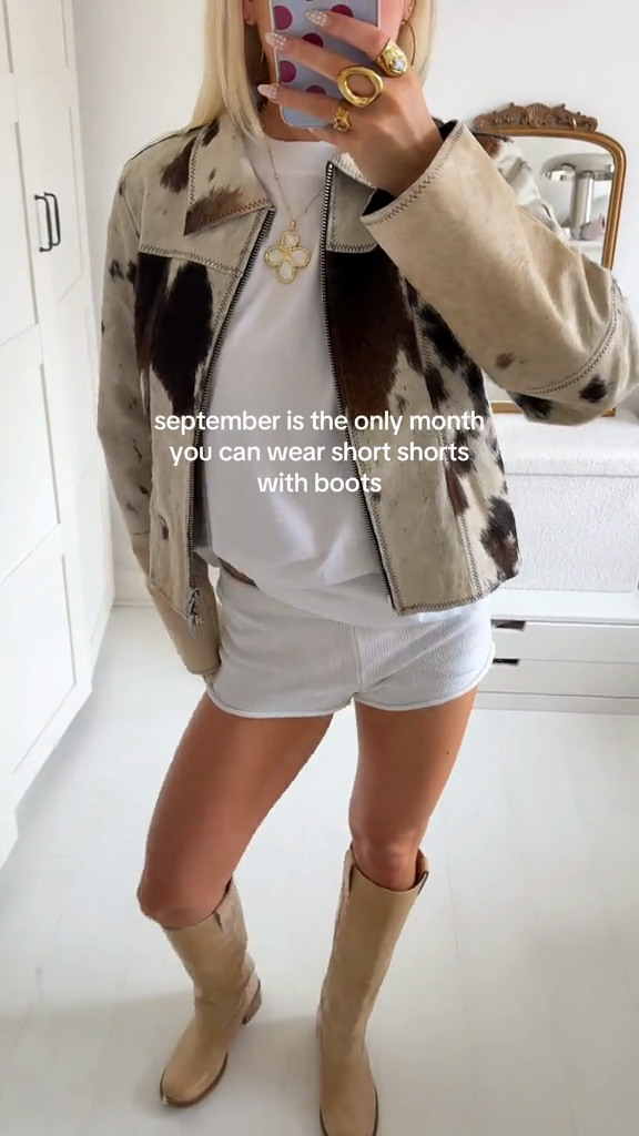 Cow - Print Faux Leather Jacket-aritzao