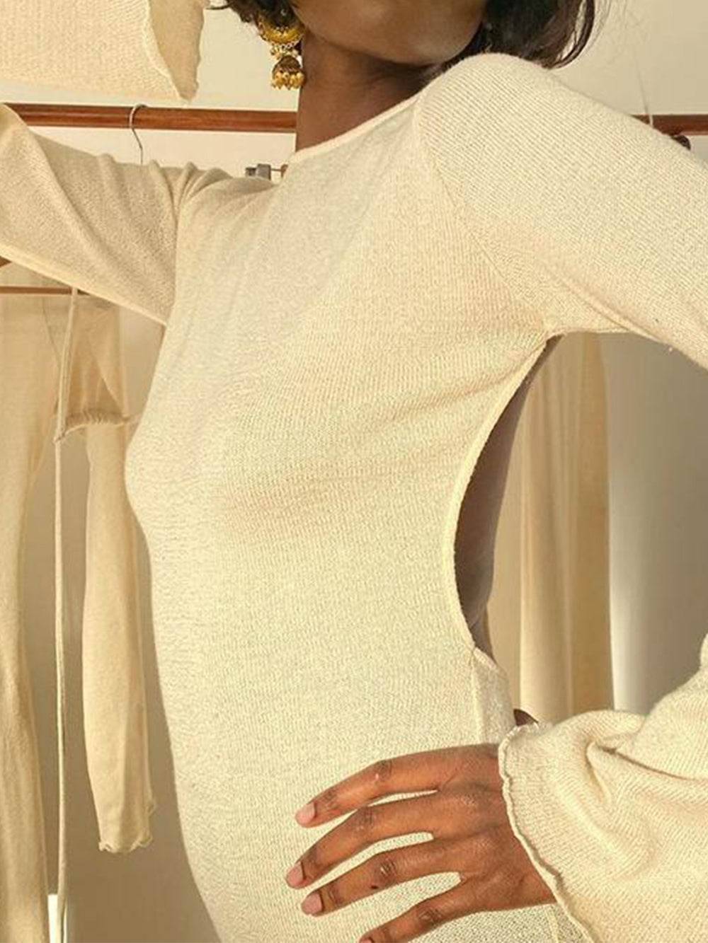 Elegant Solid Backless Maxi Dress-CALLISTARI