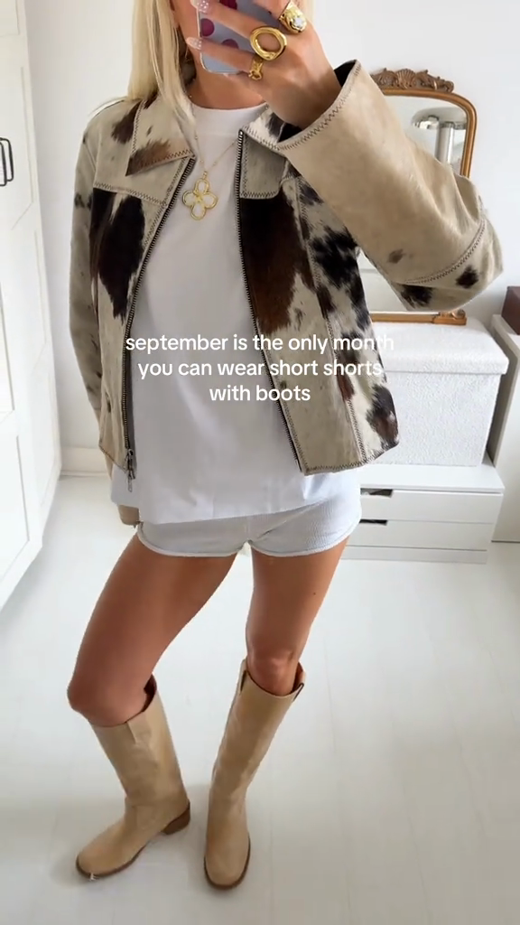 Cow - Print Faux Leather Jacket-aritzao