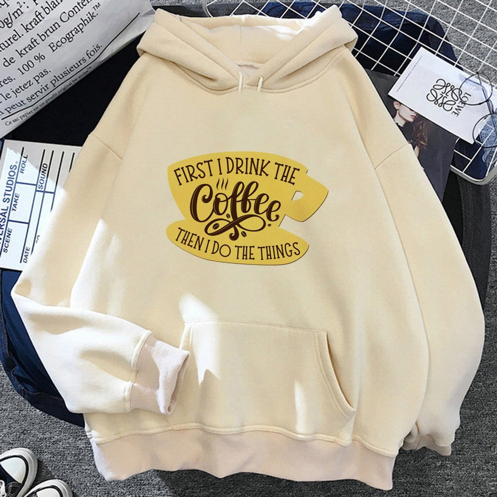 Casual Graphic Text Printed Pullover Hoodie-CALLISTARI