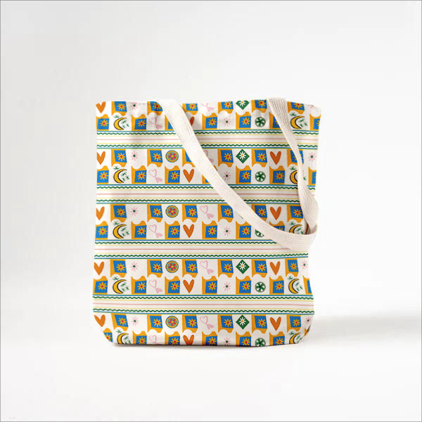 Callistari Chic Abstract Print Canvas Bag-CALLISTARI