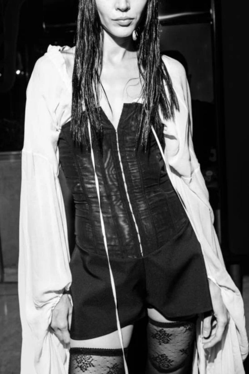 Dark Intentions Strapless Corset Romper-aritzao