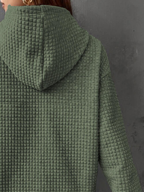 Christmas Tree Knit Drawstring Hoodie with Pocket-CALLISTARI