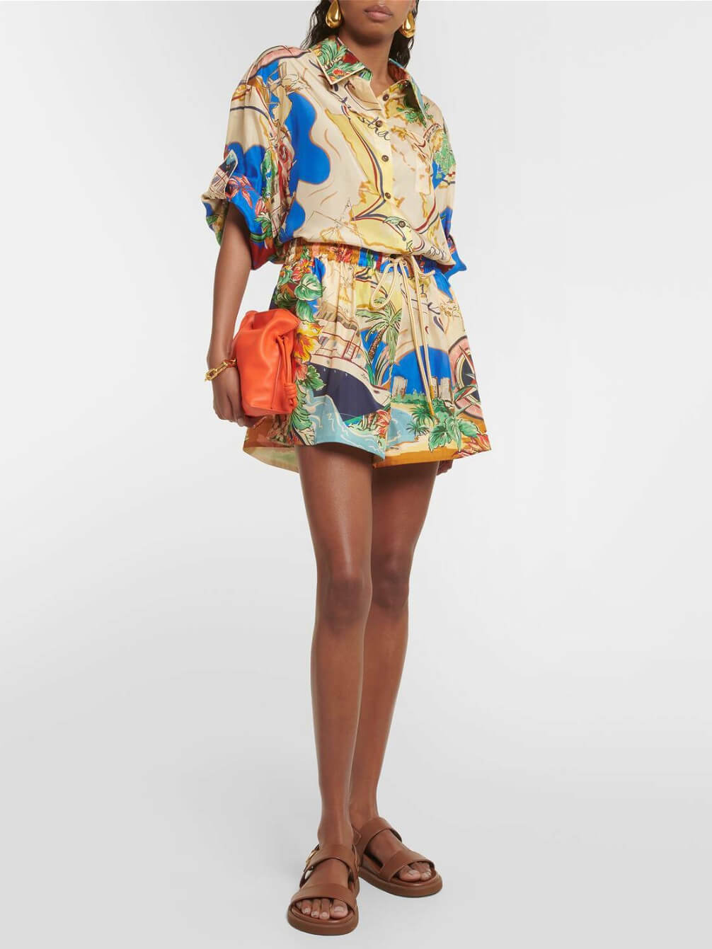 Callistari Unique Printed Waist Shorts Two-Piece Set-CALLISTARI