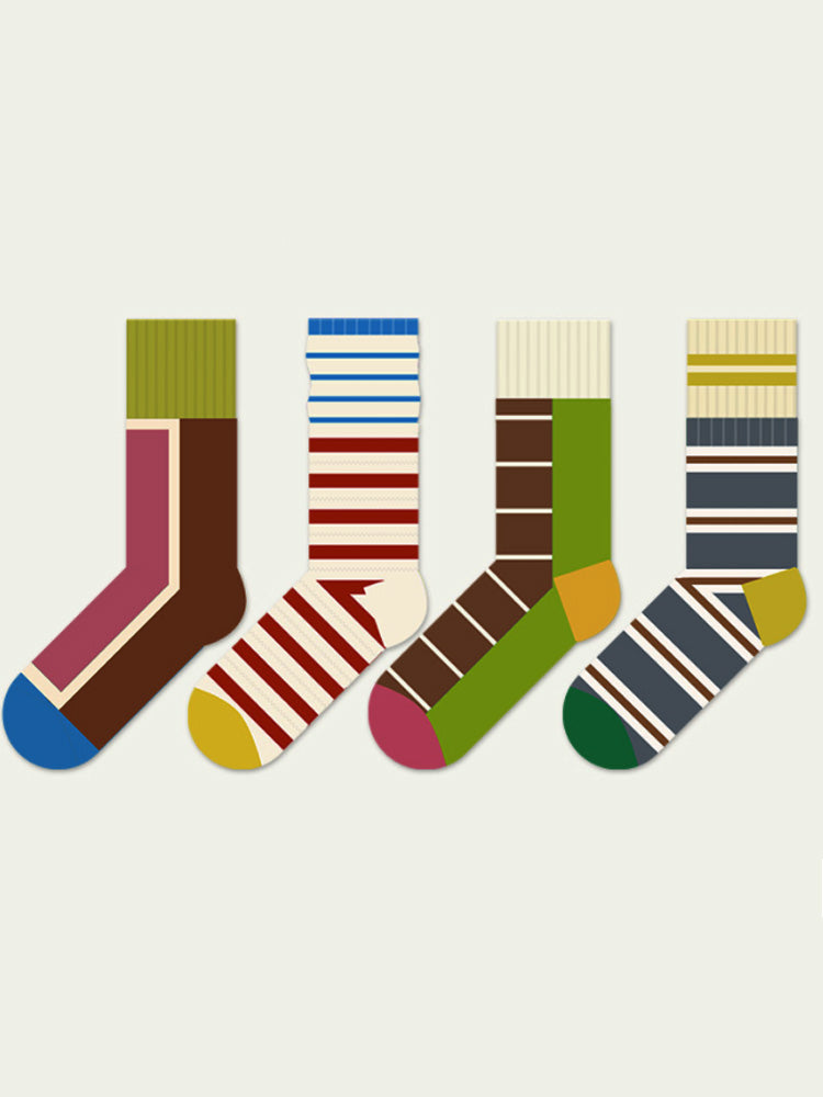 Colorful Striped Cotton Socks-CALLISTARI