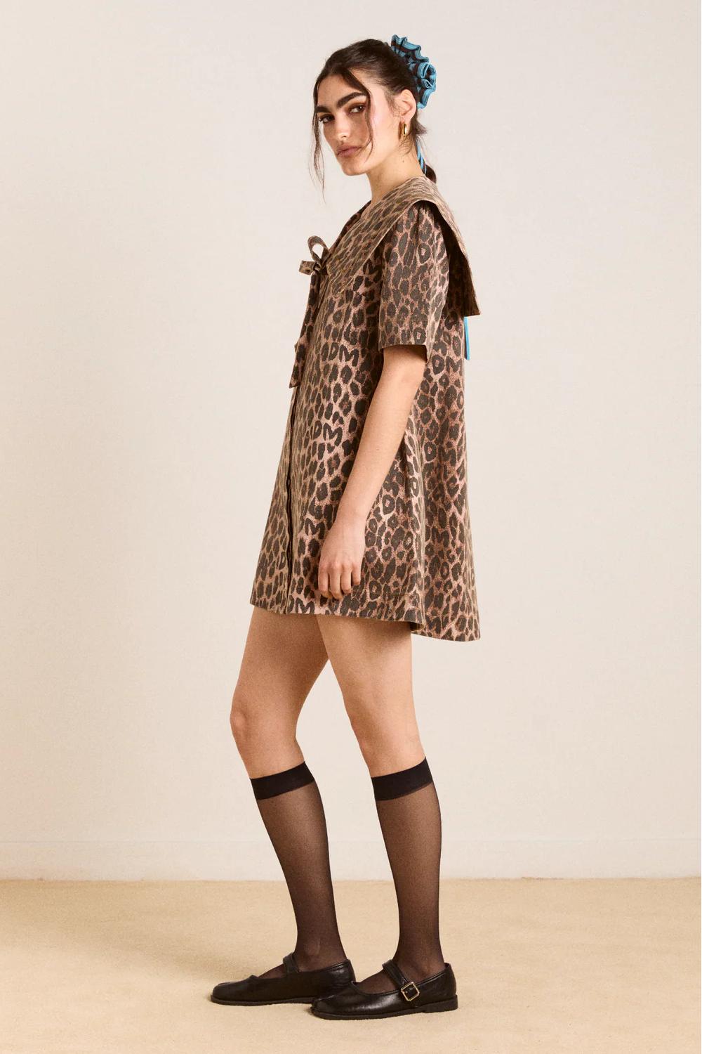 Leopard Print Mini Dress-aritzao