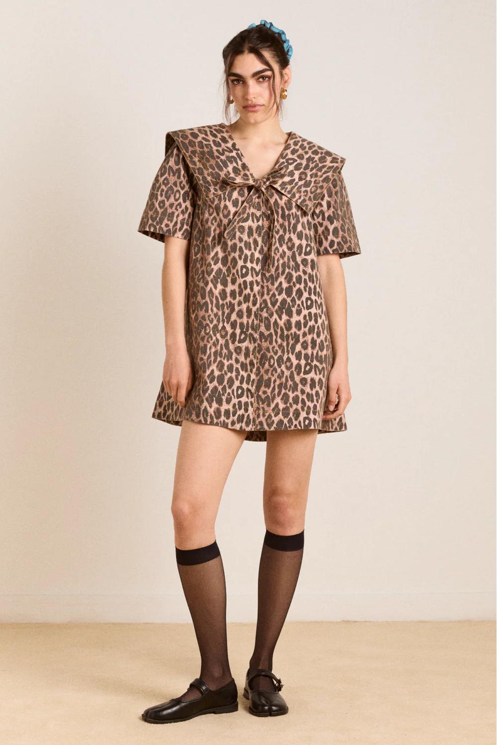 Leopard Print Mini Dress-aritzao