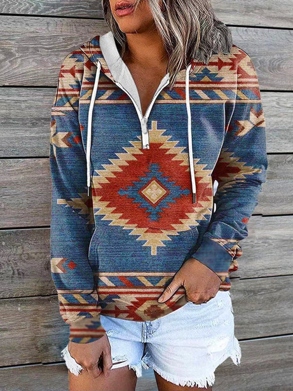 Ethnic Tribal Printed Sweater Hoodie-CALLISTARI