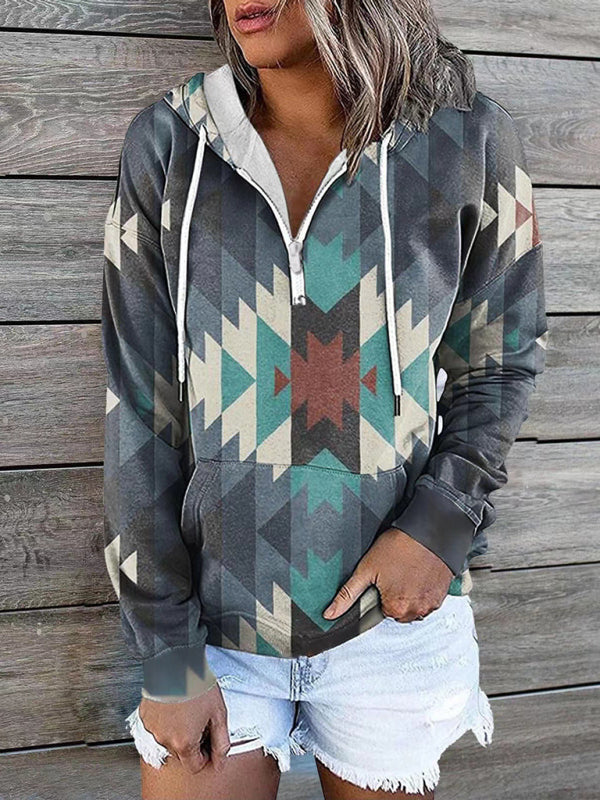 Ethnic Tribal Printed Sweater Hoodie-CALLISTARI