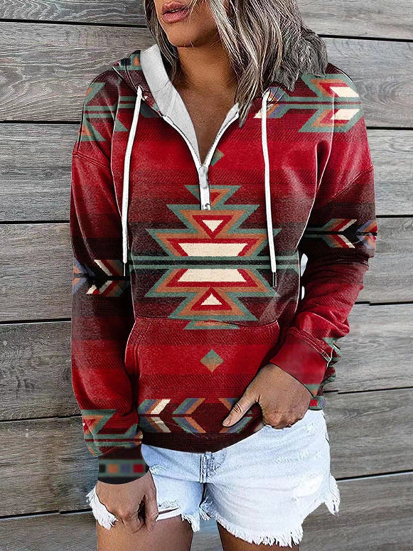 Ethnic Tribal Printed Sweater Hoodie-CALLISTARI
