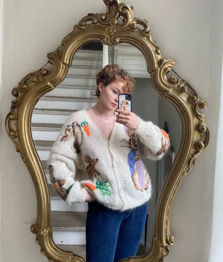 Callistari Bat Sleeve Hollow Cardigan