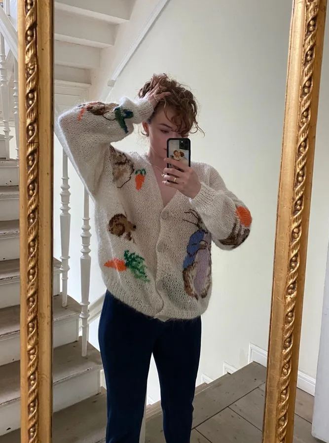 Callistari Bat Sleeve Hollow Cardigan