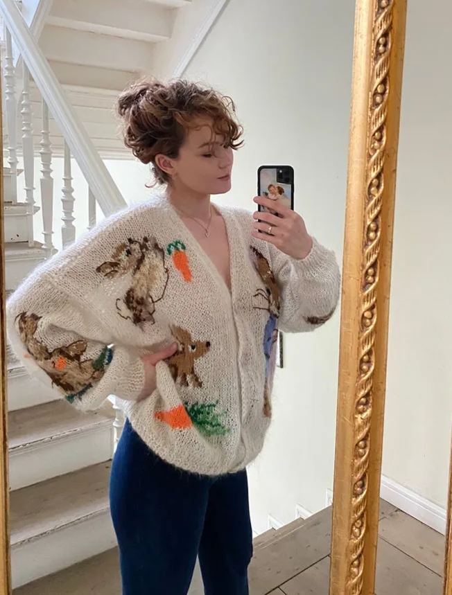 Callistari Bat Sleeve Hollow Cardigan