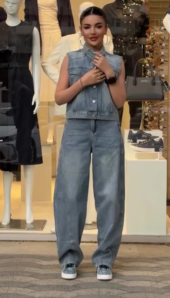 [Copy]Western Washed Denim Vest Jeans