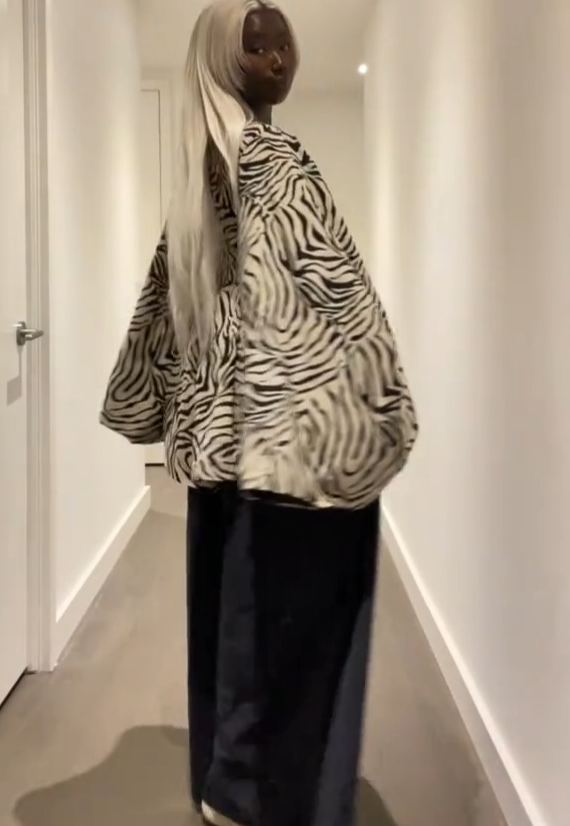 Glam Zebra Print Cut - Out Top & Wide - Leg Pants Set