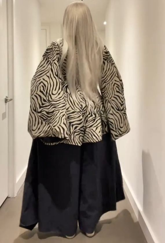 Glam Zebra Print Cut - Out Top & Wide - Leg Pants Set