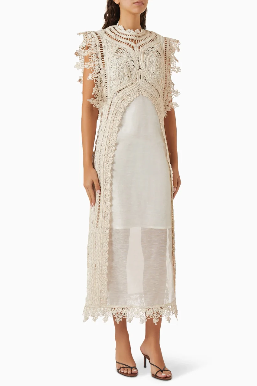 WOVEN HOLLOW ORGANZA MAXI DRESS-aritzao