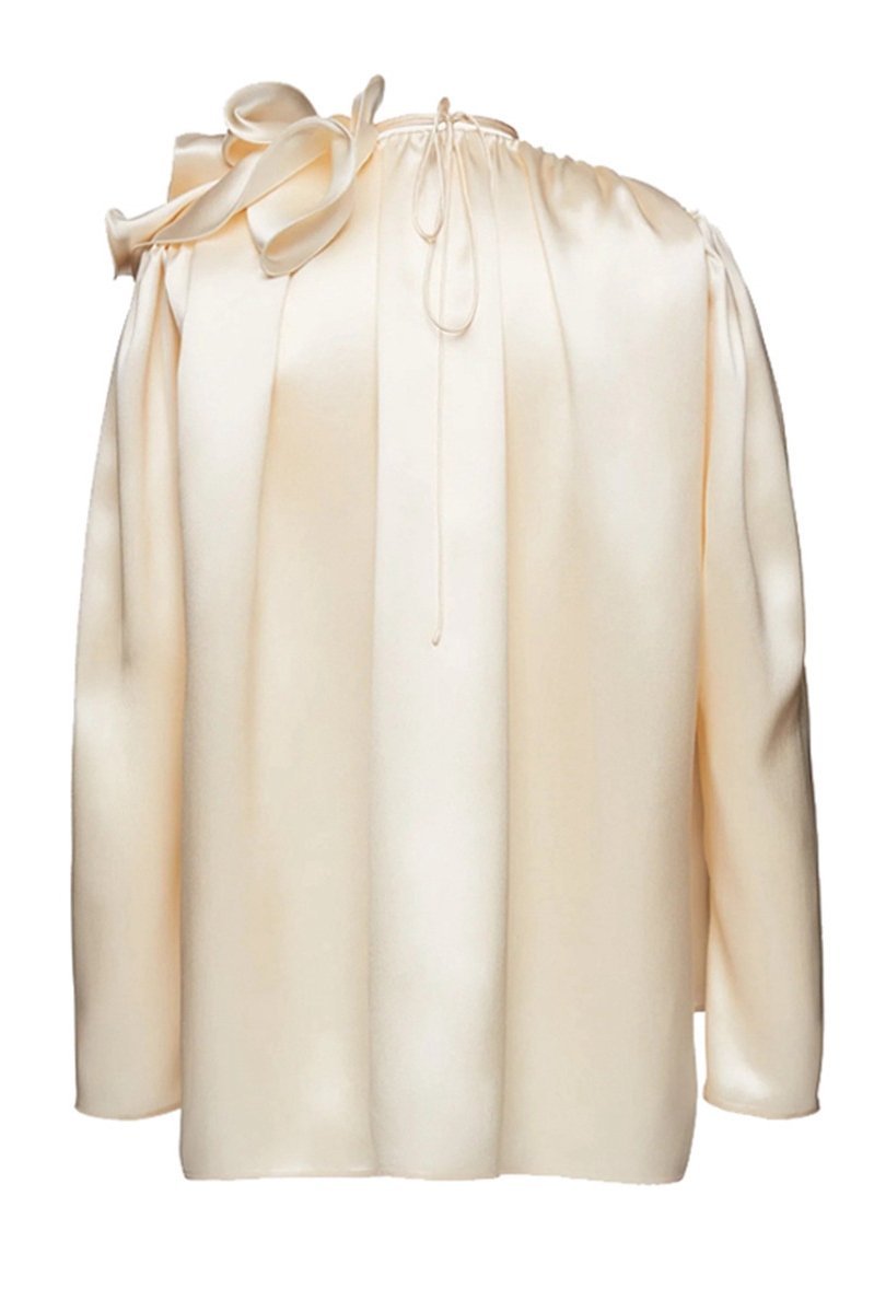 Lorraine Flower Satin Flowy Blouse-CALLISTARI