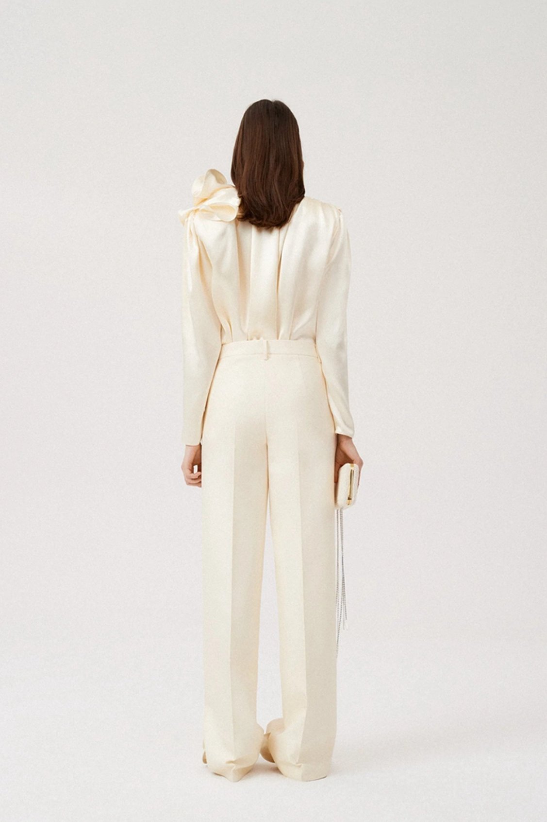 Lorraine Flower Satin Flowy Blouse-CALLISTARI