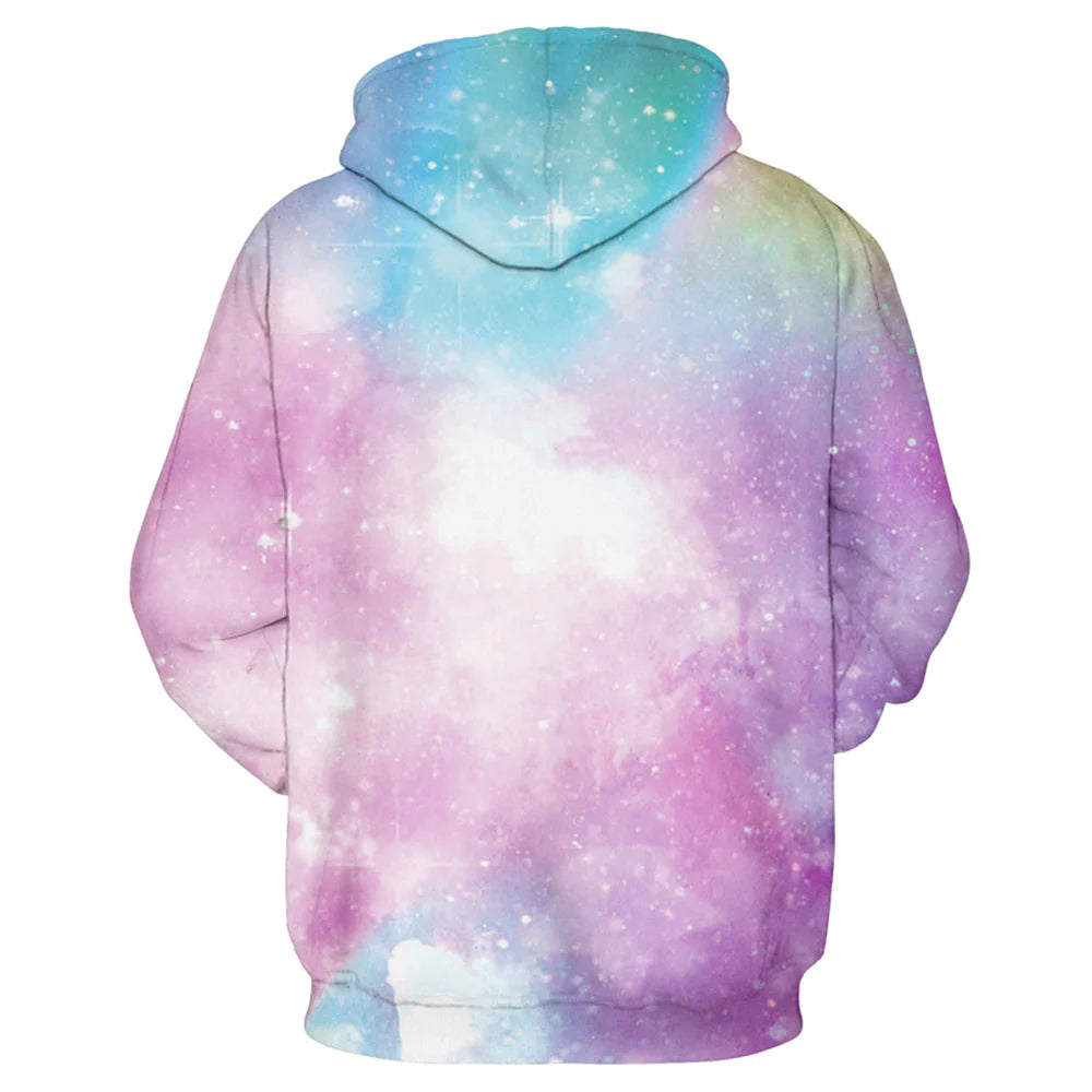 Bright Light Shade Galaxy Printed Hoodie-CALLISTARI